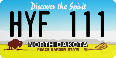 ND license plate HYF111