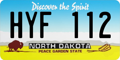 ND license plate HYF112
