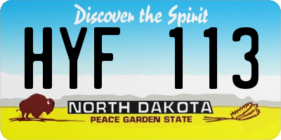 ND license plate HYF113