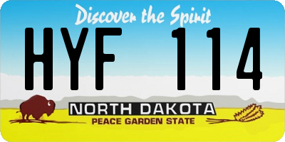 ND license plate HYF114