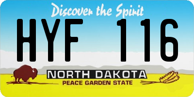 ND license plate HYF116
