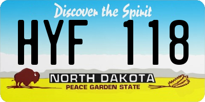 ND license plate HYF118