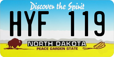 ND license plate HYF119