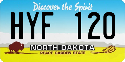 ND license plate HYF120