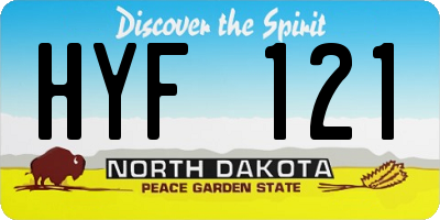 ND license plate HYF121