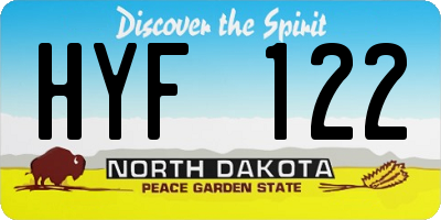ND license plate HYF122