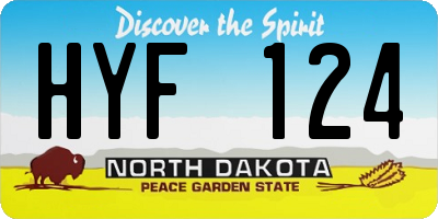 ND license plate HYF124