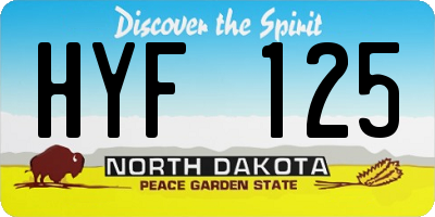 ND license plate HYF125