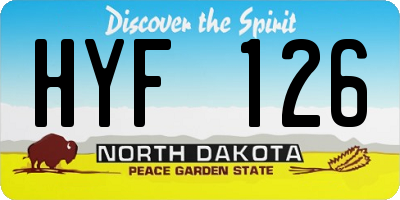 ND license plate HYF126