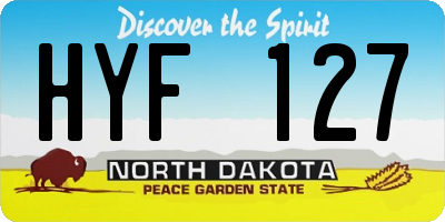 ND license plate HYF127