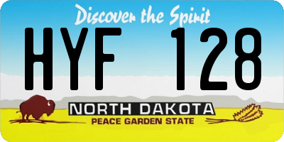 ND license plate HYF128