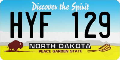 ND license plate HYF129