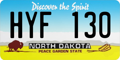 ND license plate HYF130