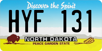 ND license plate HYF131