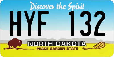 ND license plate HYF132