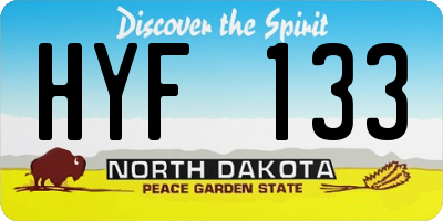 ND license plate HYF133