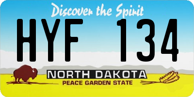 ND license plate HYF134