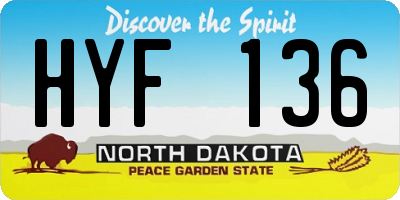 ND license plate HYF136