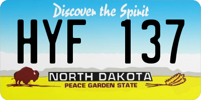 ND license plate HYF137