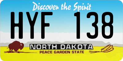 ND license plate HYF138