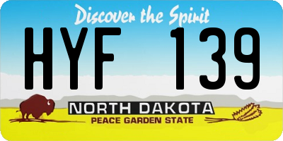 ND license plate HYF139