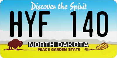 ND license plate HYF140