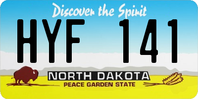 ND license plate HYF141