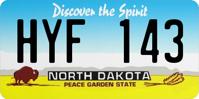 ND license plate HYF143