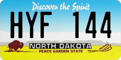 ND license plate HYF144