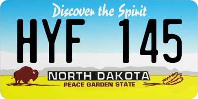 ND license plate HYF145