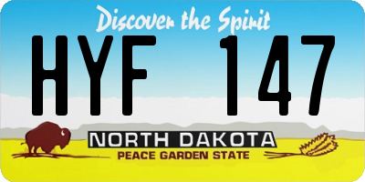 ND license plate HYF147