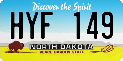 ND license plate HYF149