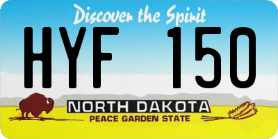 ND license plate HYF150