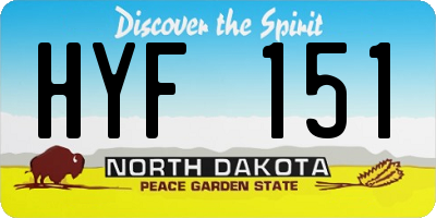 ND license plate HYF151
