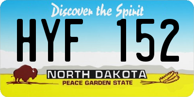 ND license plate HYF152