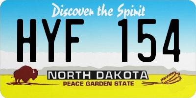 ND license plate HYF154