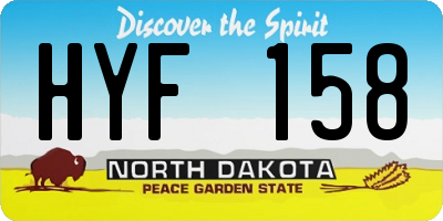 ND license plate HYF158