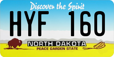 ND license plate HYF160