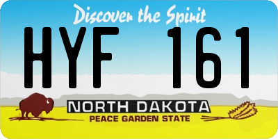 ND license plate HYF161