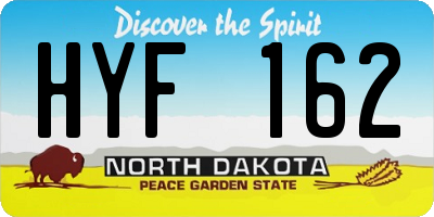 ND license plate HYF162