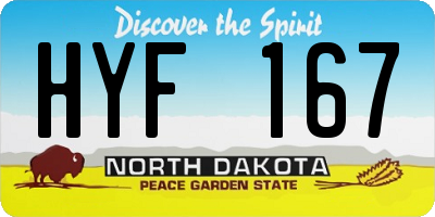 ND license plate HYF167
