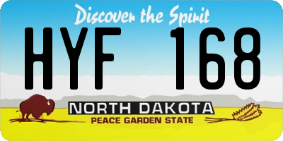 ND license plate HYF168