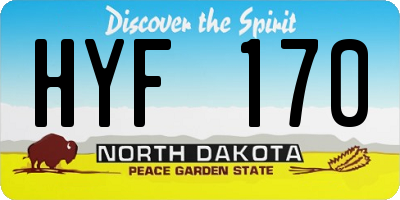 ND license plate HYF170