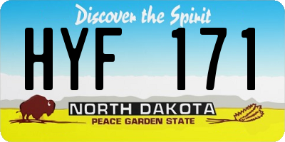 ND license plate HYF171