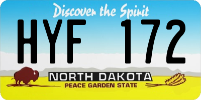 ND license plate HYF172