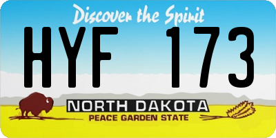ND license plate HYF173
