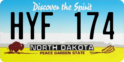 ND license plate HYF174