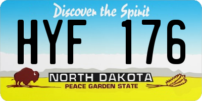 ND license plate HYF176