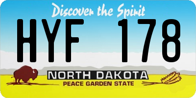 ND license plate HYF178