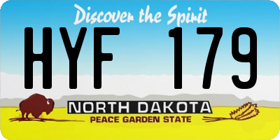 ND license plate HYF179